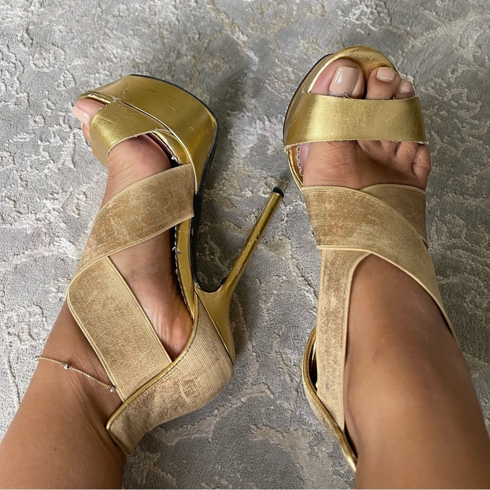 Bebe gold high heels size 6.5